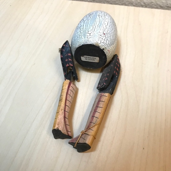 Elephant, Giraffe, Frog & Egg.Handmade Wooden Figurines from Indonesia. Folk Art - Picture 10 of 17